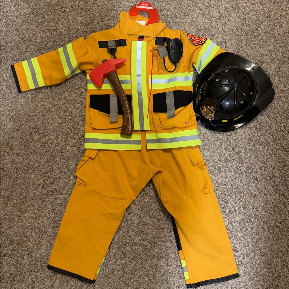 Kids Firefighter Costume - Yellow